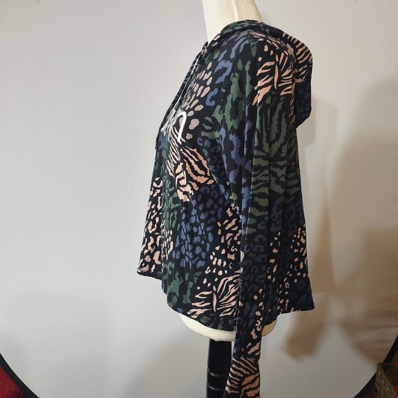 Calvin Klein Performance Womens Hooded Animal Print Long Sleeve Top M Stretch - Picture 3 of 7
